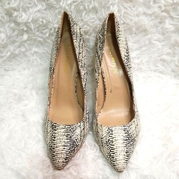 Liliana Black & White Printed Pumps size 10 - Picture 2 of 9